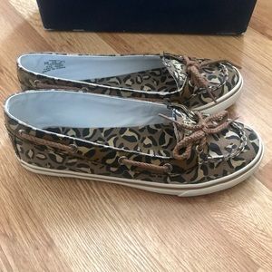 Sperry Shoes - Girls Sperry Carline Leopard Print Boat Shoes Sz 5 Sperry Shoes - Girls Sperry Carline Leopard Print Boat Shoes Sz 5
